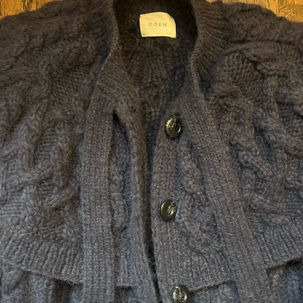 Doen Holland Cardigan in Navy L sweater  large alpaca - Picture 3 of 4